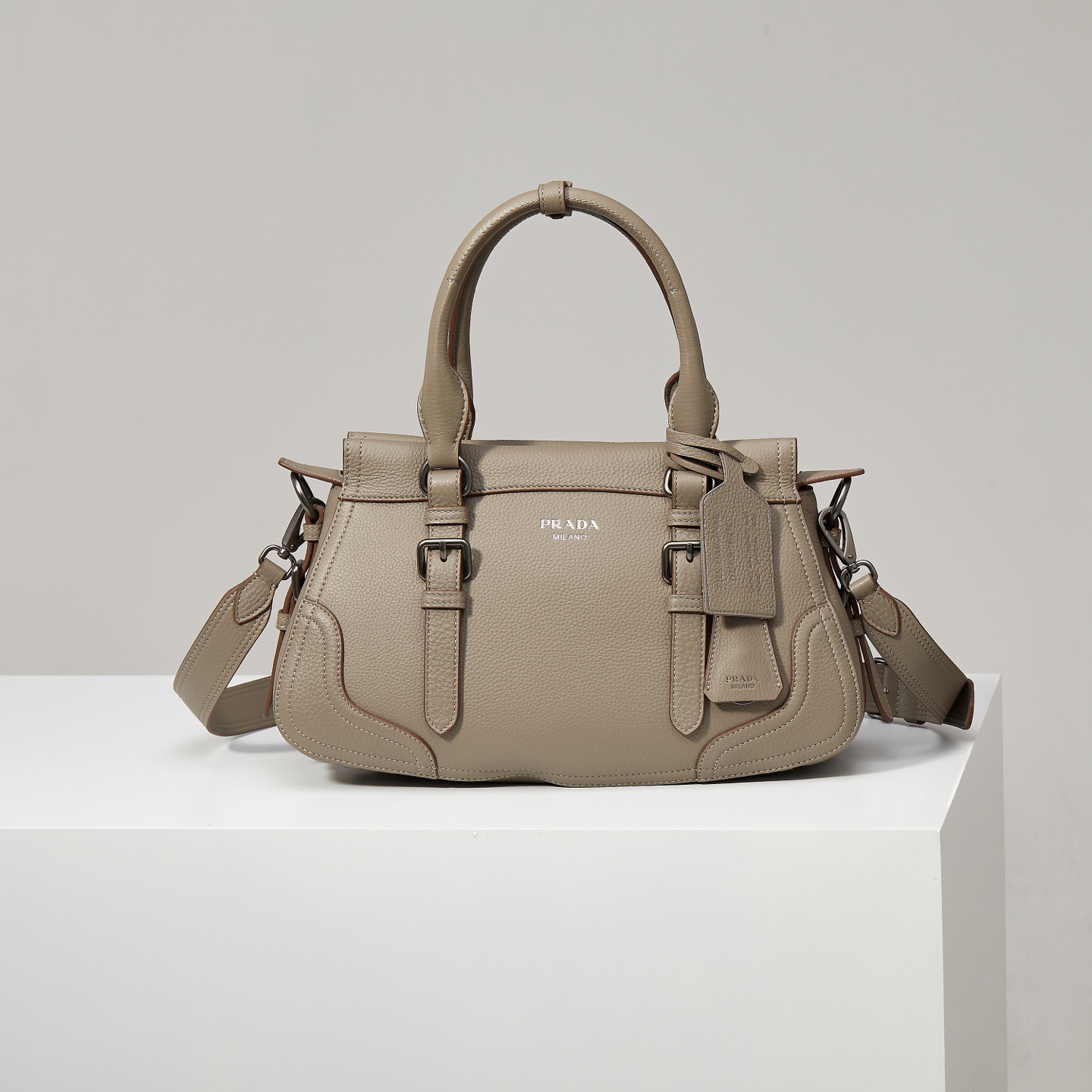 Prada Tote Bag Gray 11cm-s