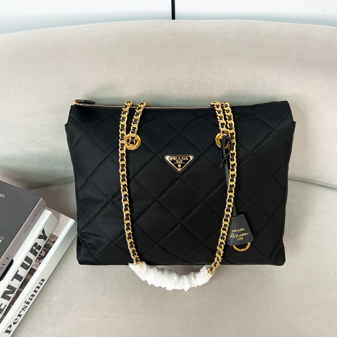 Prada Shoulder Bag Nylon Black Waterproof M-s