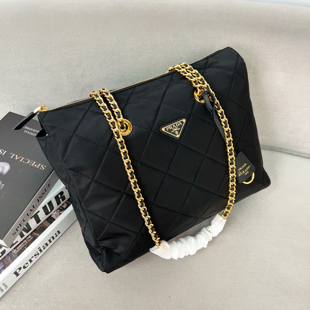 Prada Shoulder Bag Nylon Black Waterproof M-s