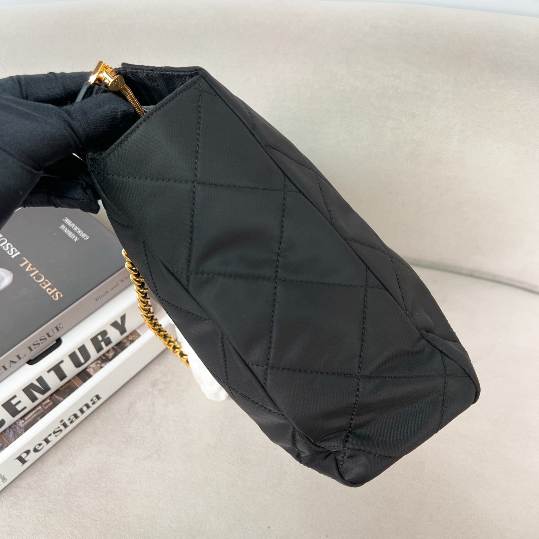 Prada Shoulder Bag Nylon Black Waterproof M-s