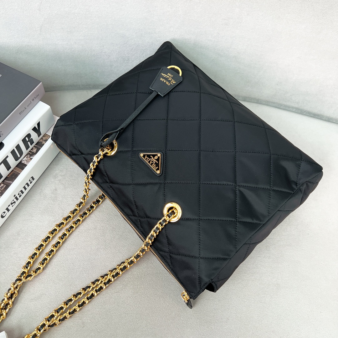 Prada Shoulder Bag Nylon Black Waterproof M-s