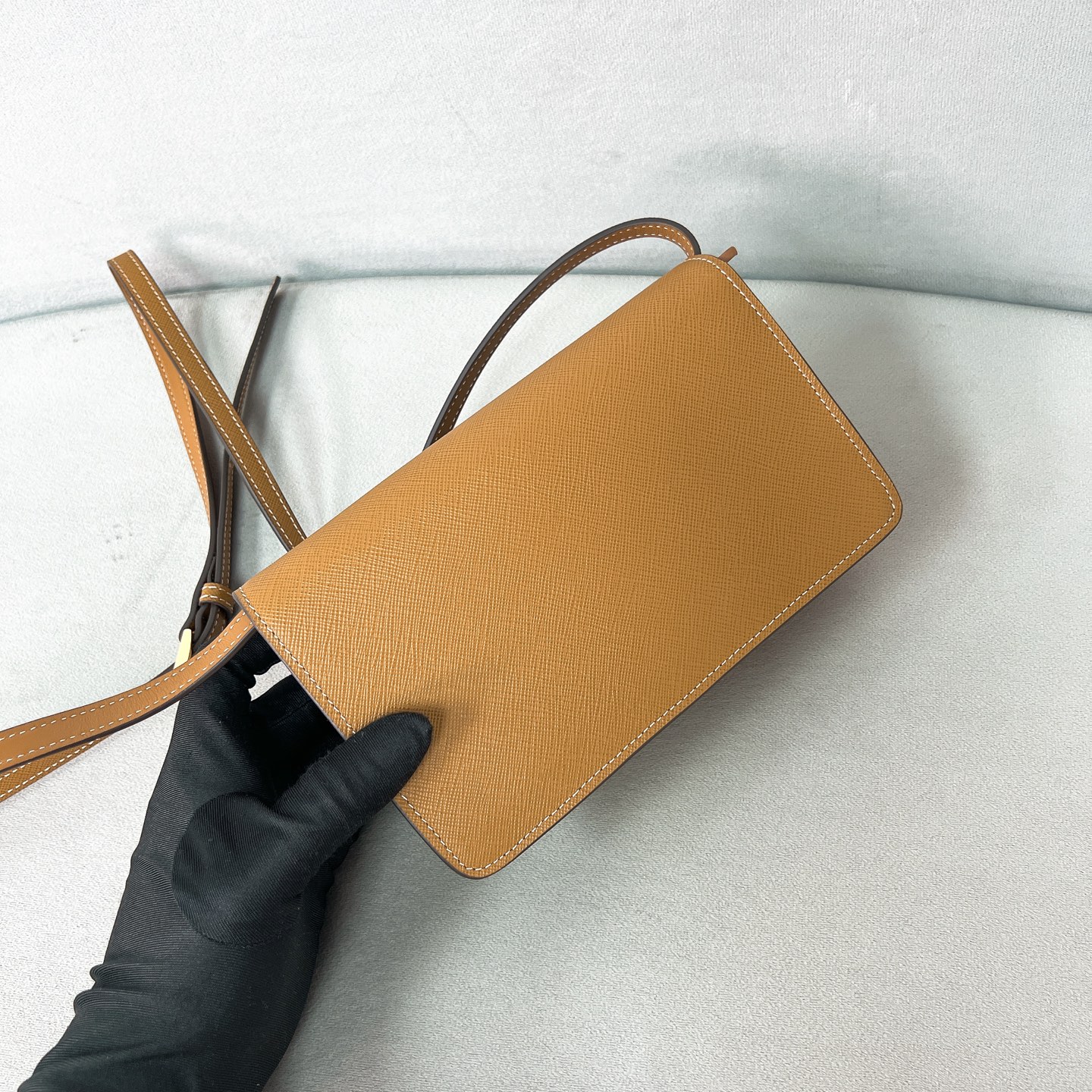 Prada Shoulder Bag Cow Leather Gold