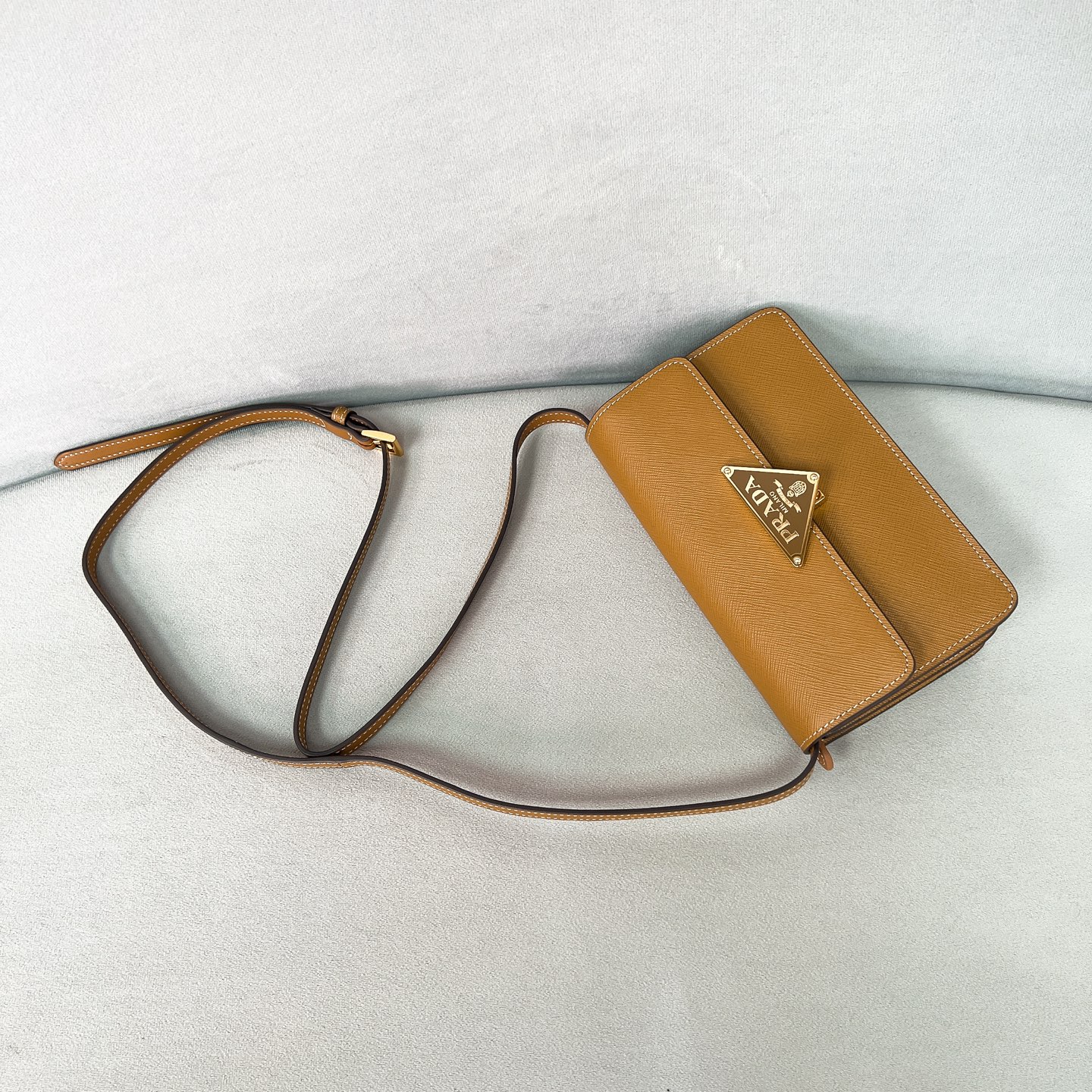 Prada Shoulder Bag Cow Leather Gold