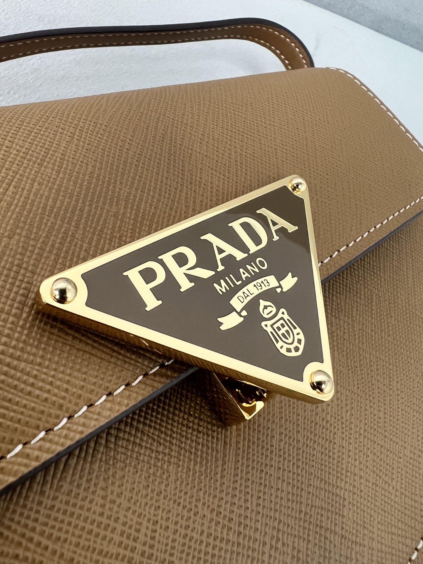 Prada Shoulder Bag Cow Leather Gold