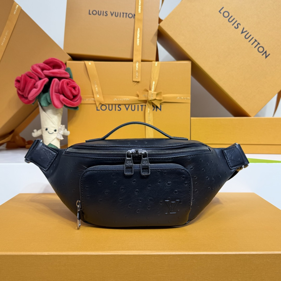 Louis Vuitton Basic Bag Cow Leather Black M-s