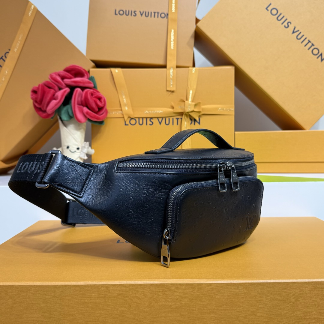 Louis Vuitton Basic Bag Cow Leather Black M-s