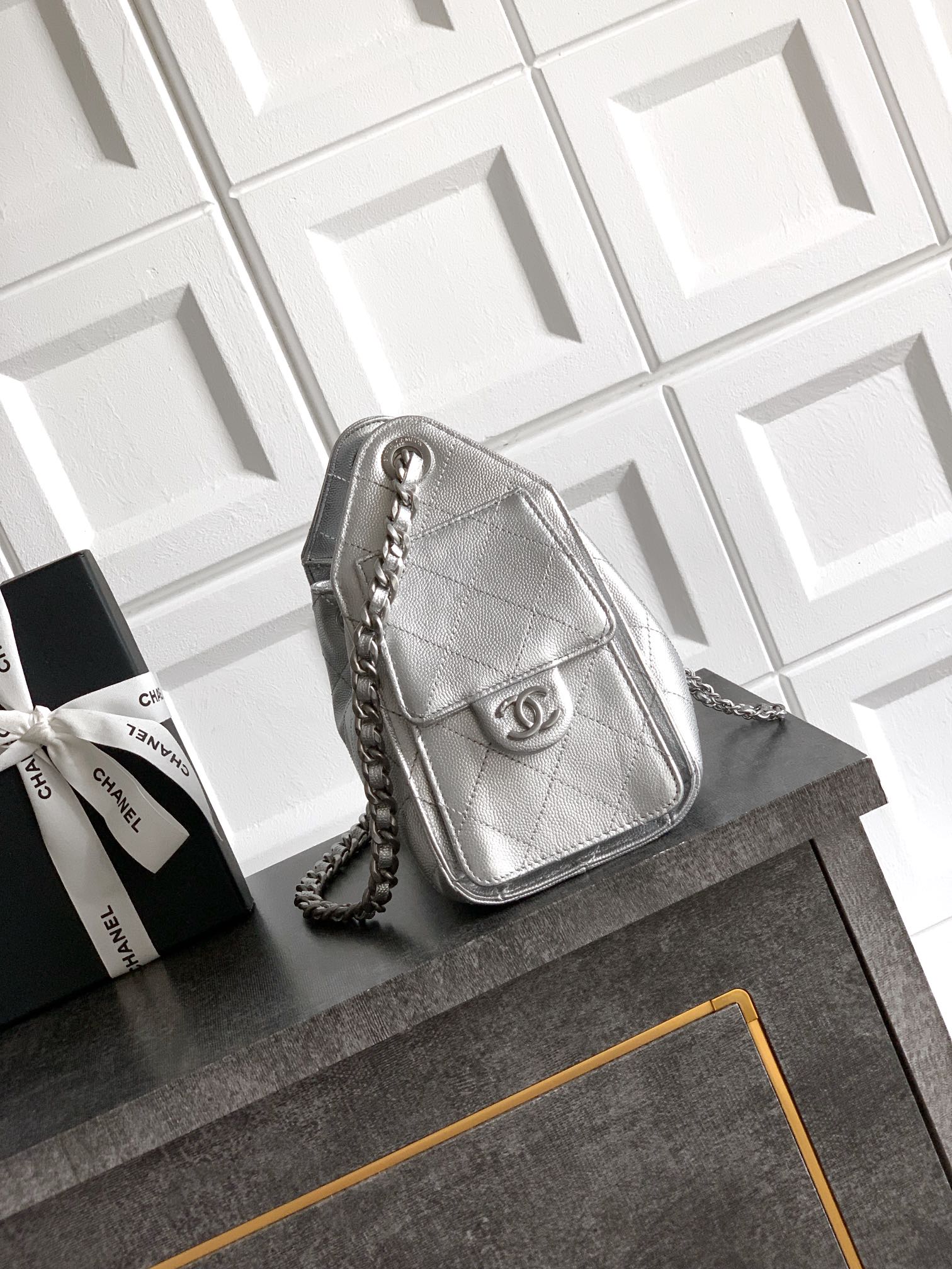 Chanel Basic Bag Silver M-l