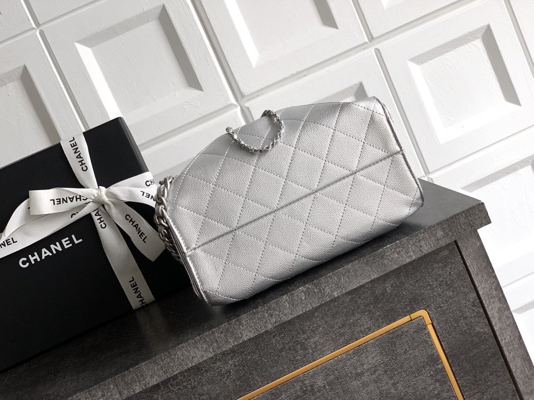 Chanel Basic Bag Silver M-l