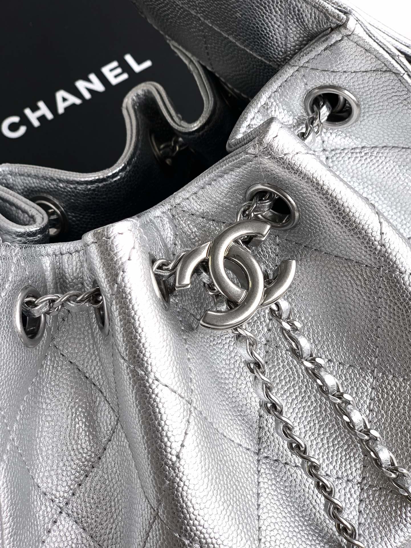 Chanel Basic Bag Silver M-l
