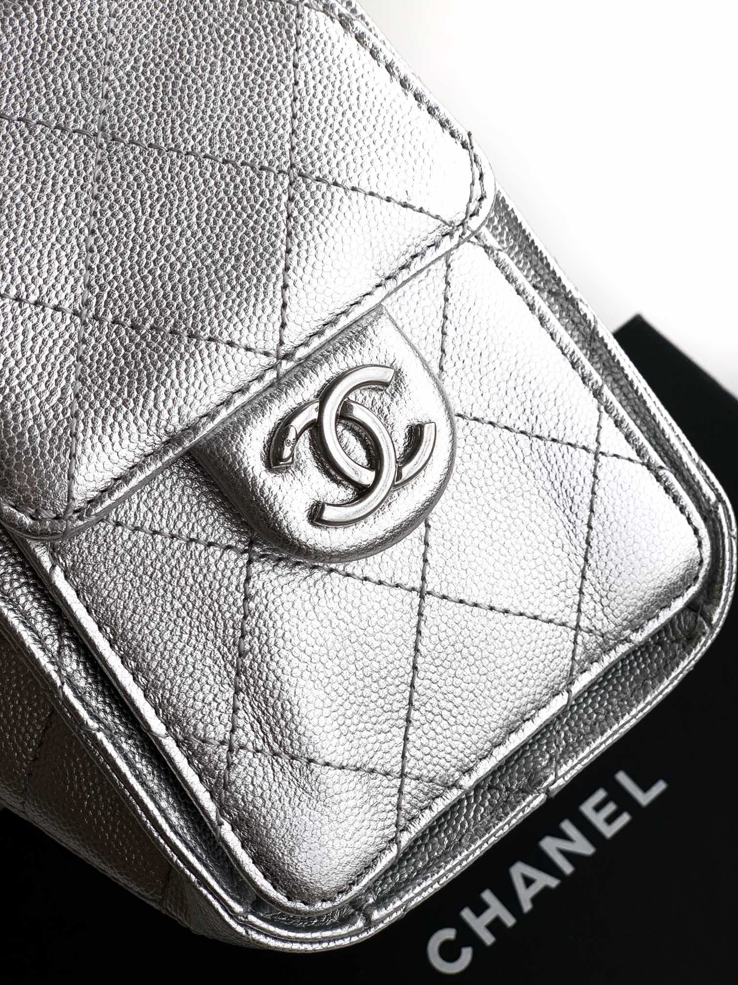 Chanel Basic Bag Silver M-l