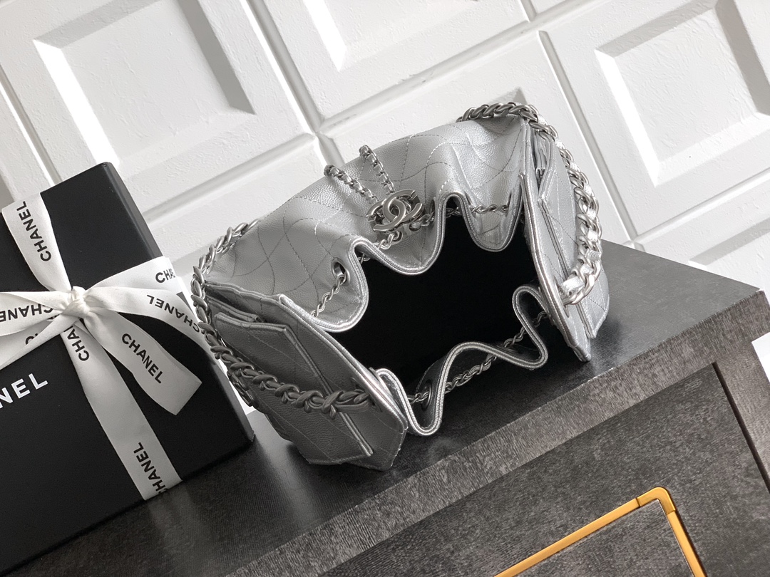 Chanel Basic Bag Silver M-l