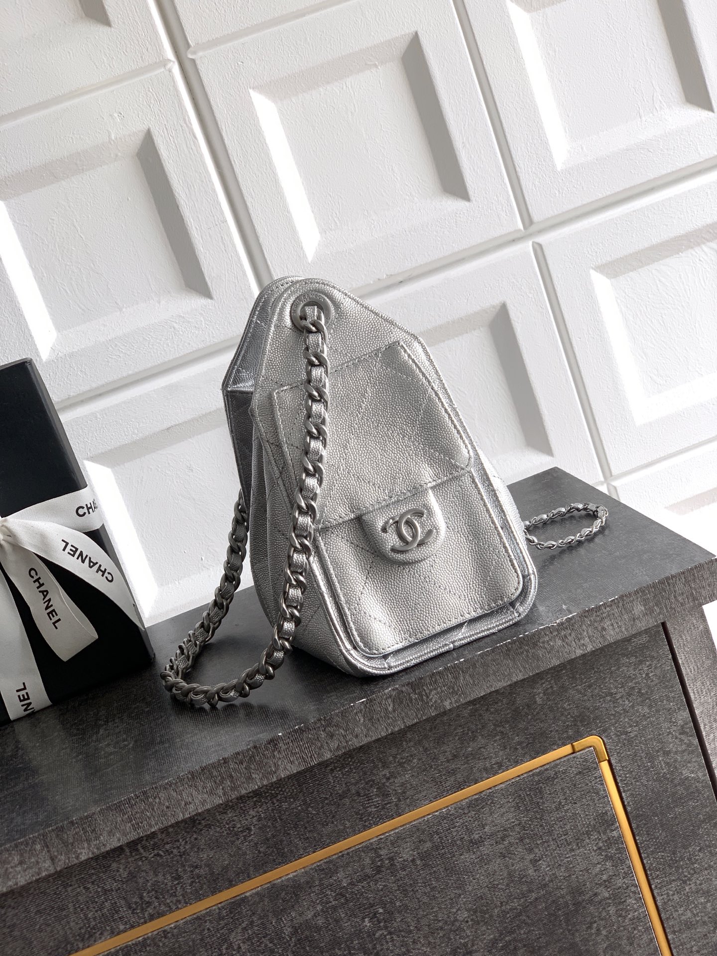 Chanel Basic Bag Silver M-l