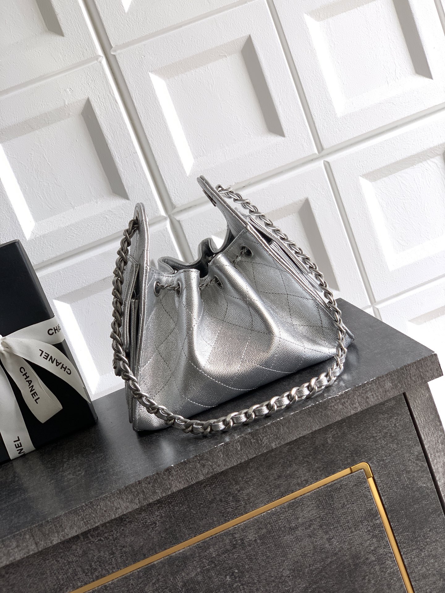 Chanel Basic Bag Silver M-l