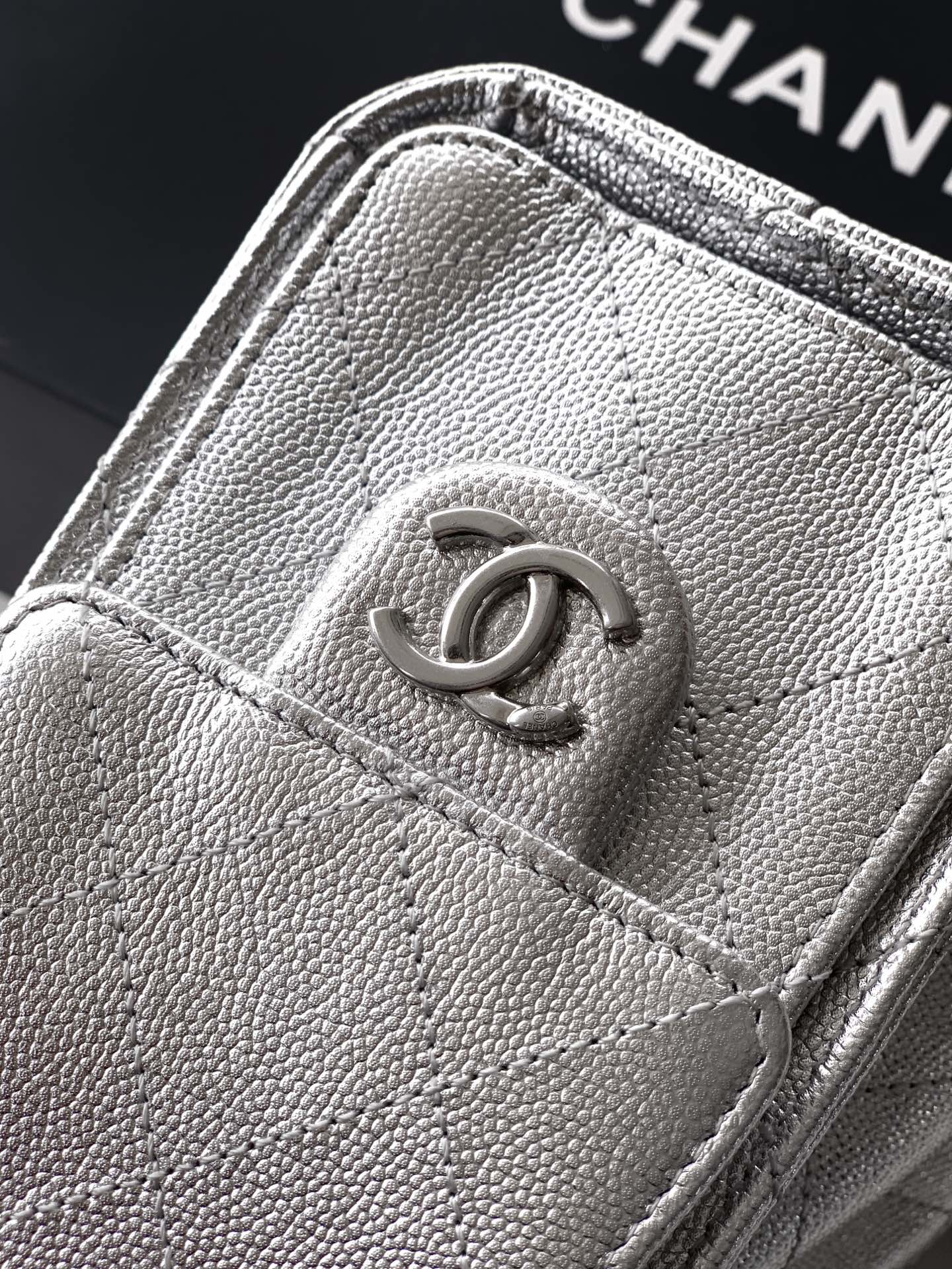 Chanel Basic Bag Silver M-l