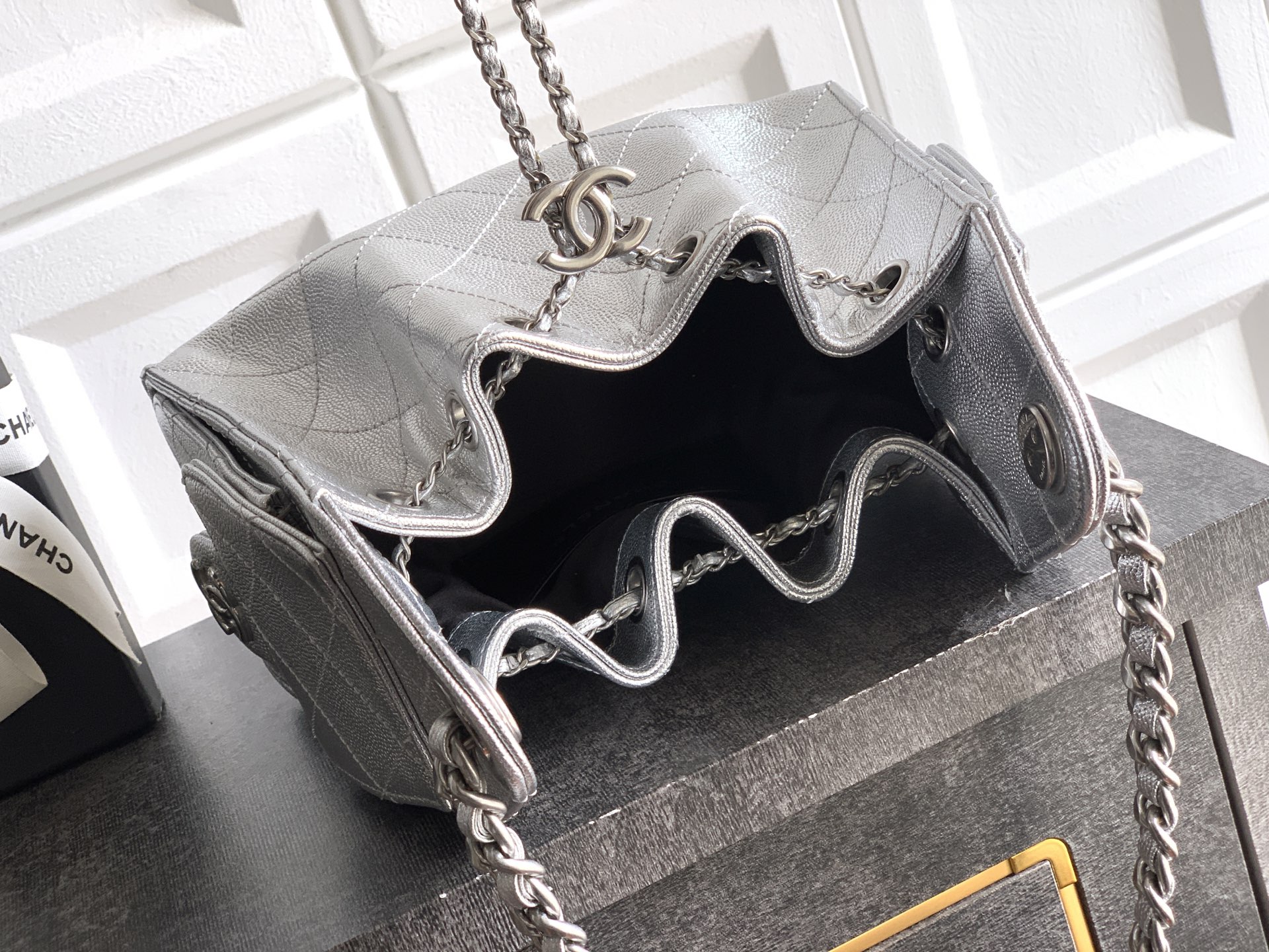 Chanel Basic Bag Silver M-l