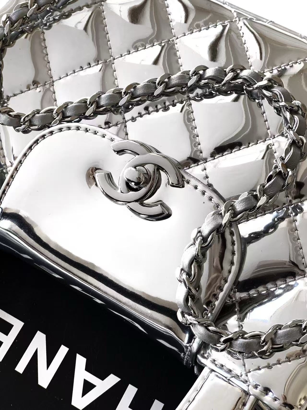 Chanel Basic Bag Silver M-l