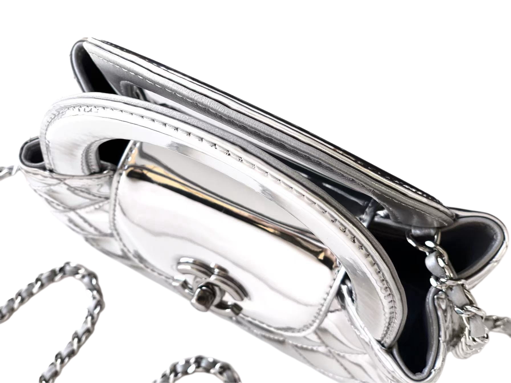 Chanel Basic Bag Silver M-l