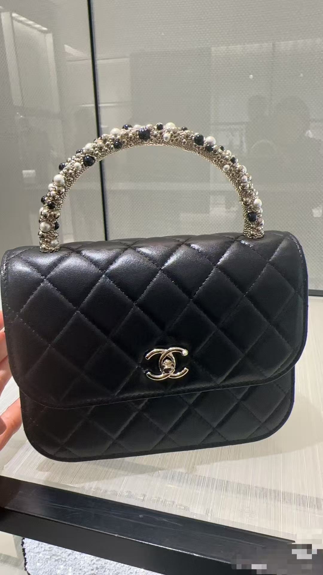 Chanel Basic Bag Cow Leather Black M-l