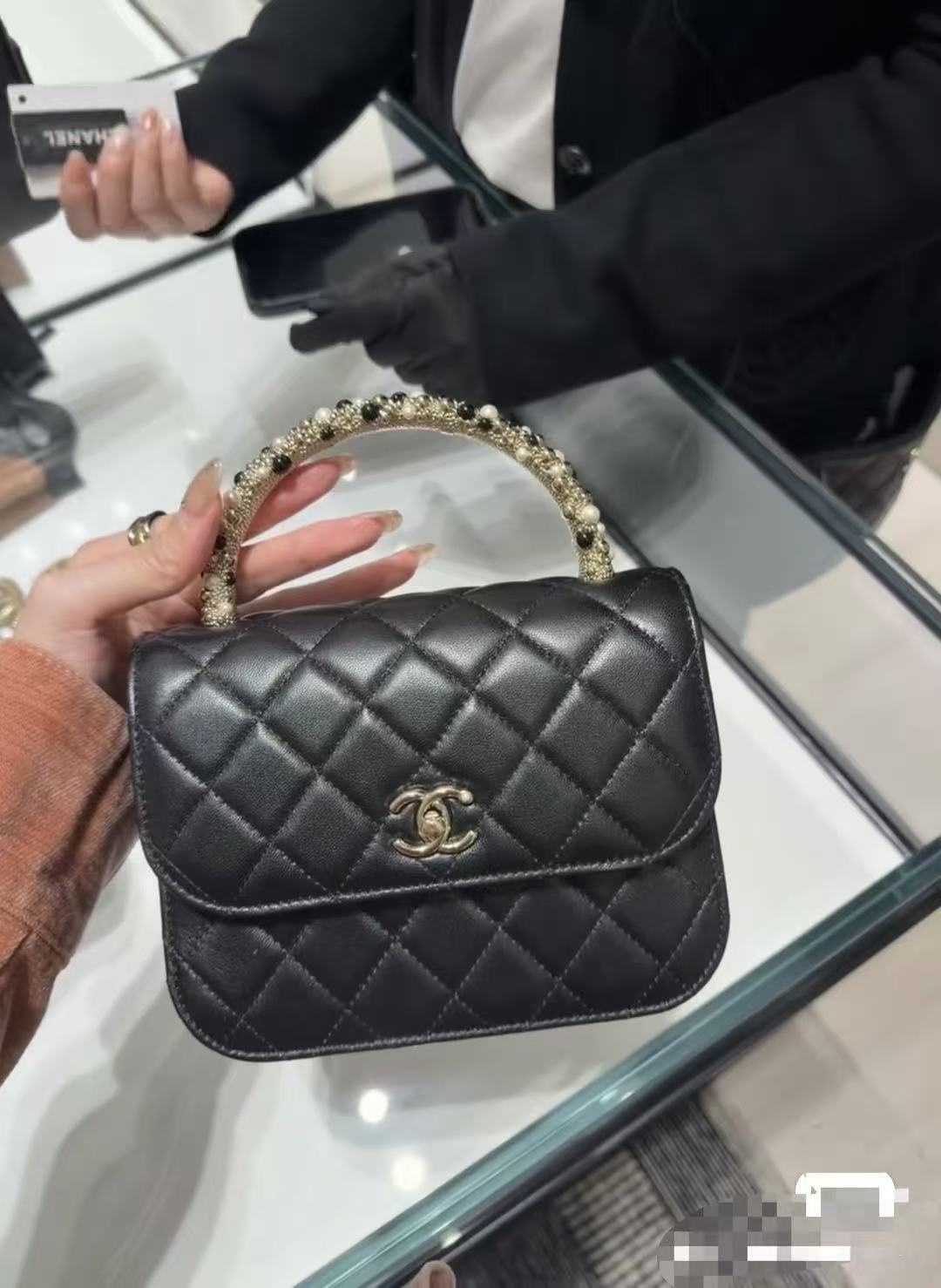 Chanel Basic Bag Cow Leather Black M-l