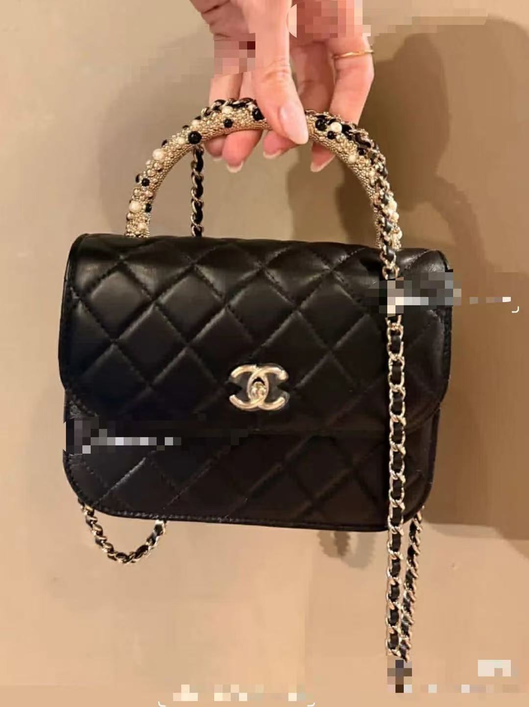 Chanel Basic Bag Cow Leather Black M-l