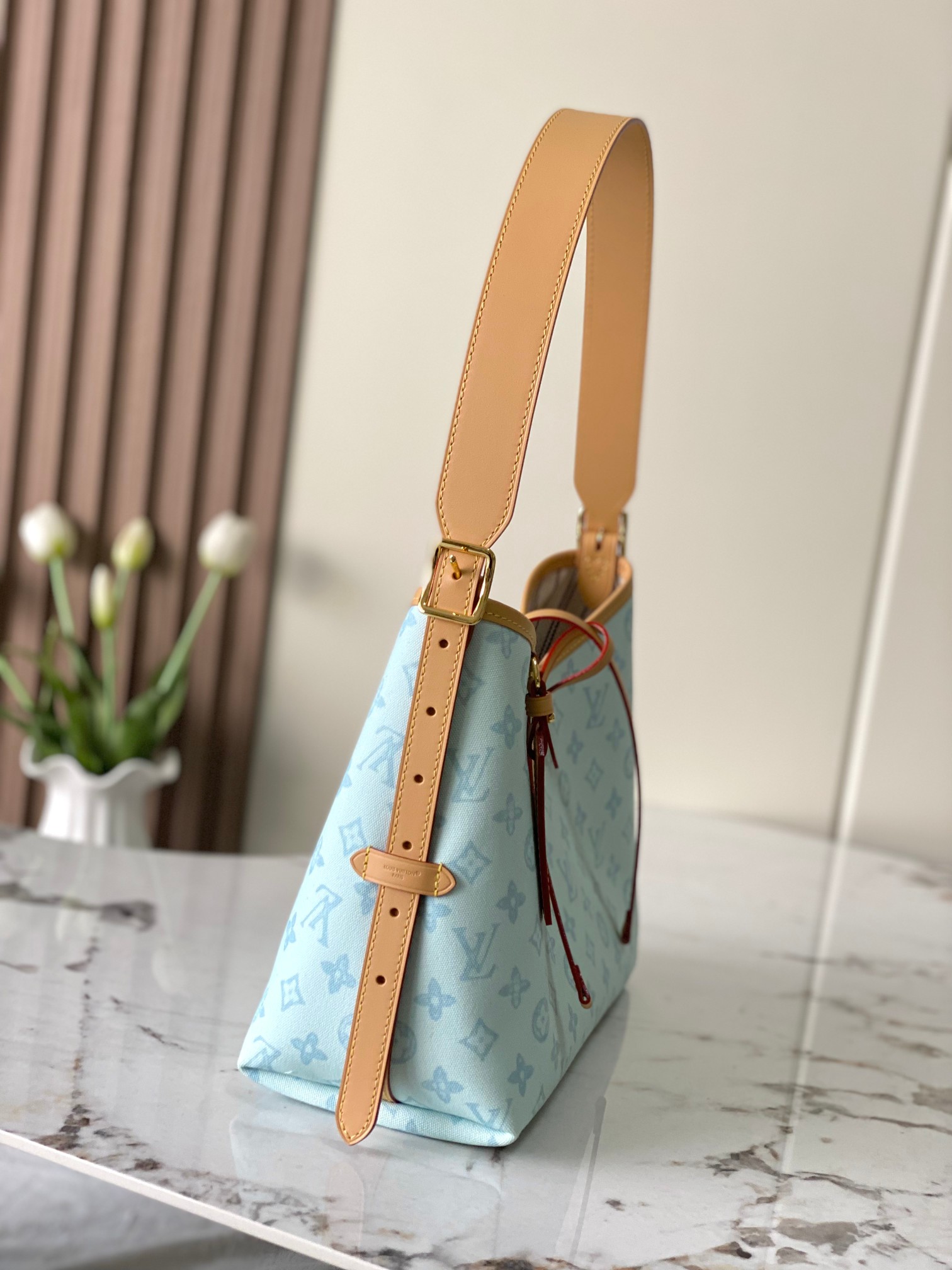 Louis Vuitton Basic Bag Cow Leather Blue M-l