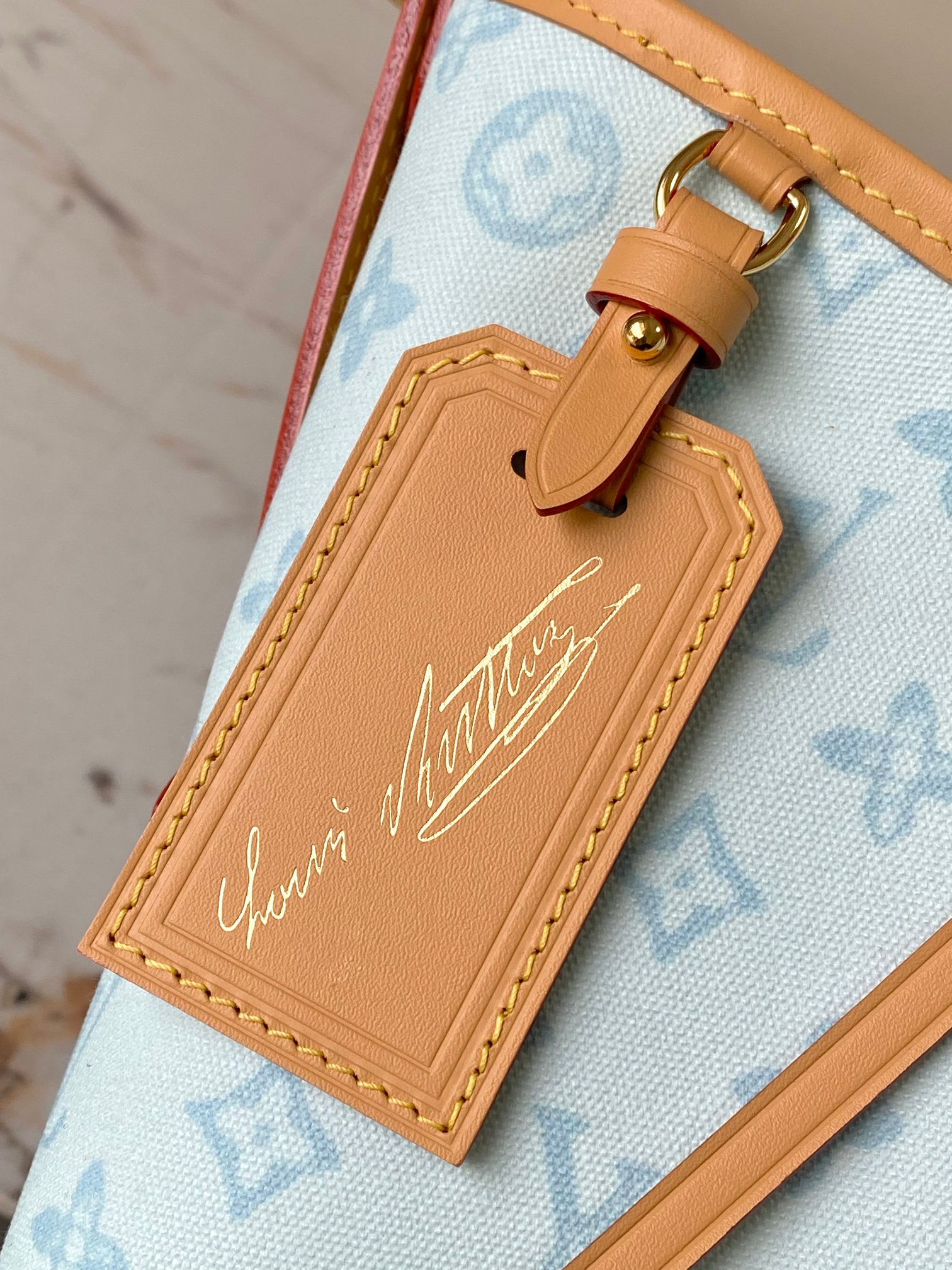 Louis Vuitton Basic Bag Cow Leather Blue M-l