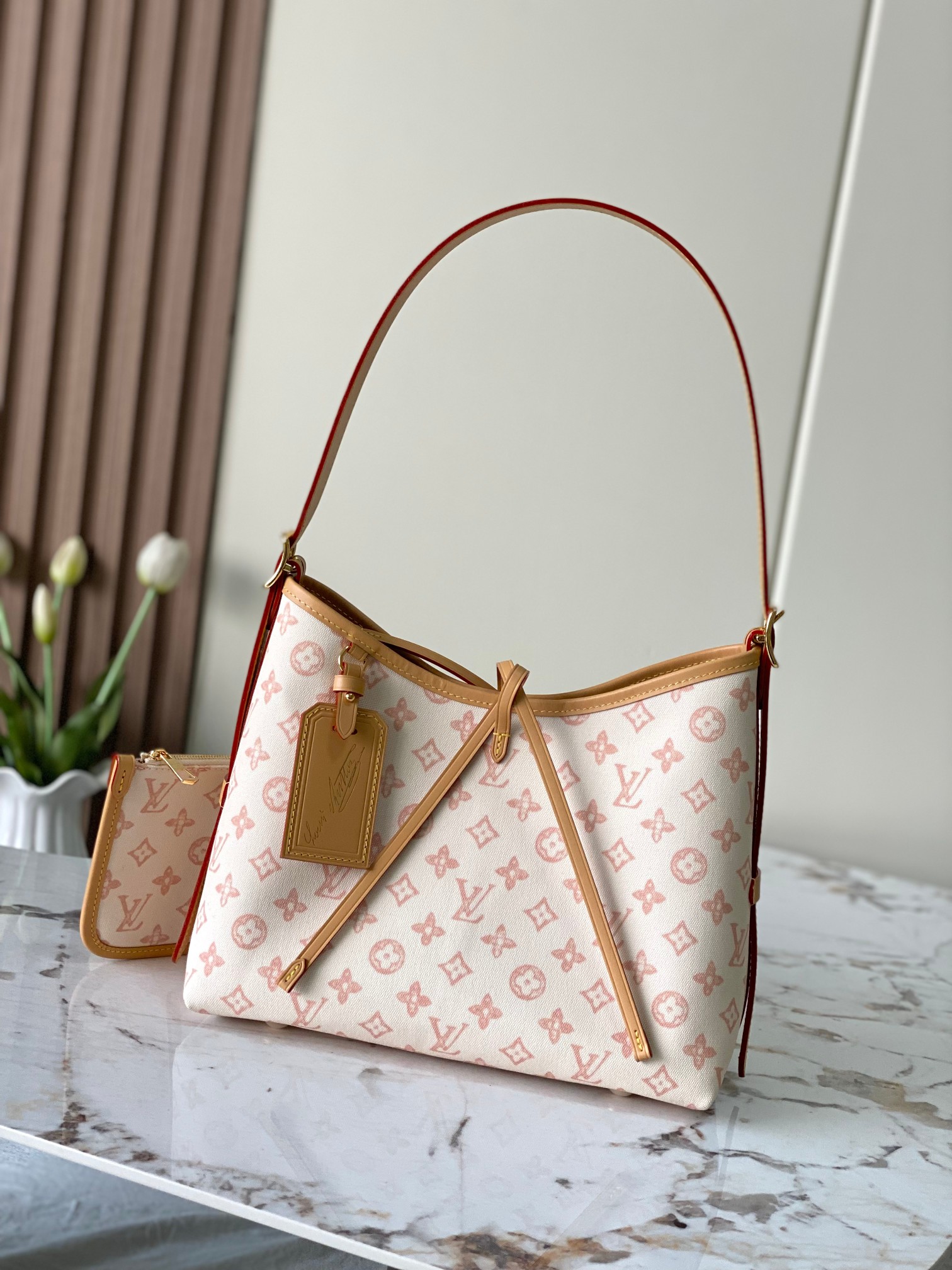 Louis Vuitton Basic Bag Cow Leather White M-l