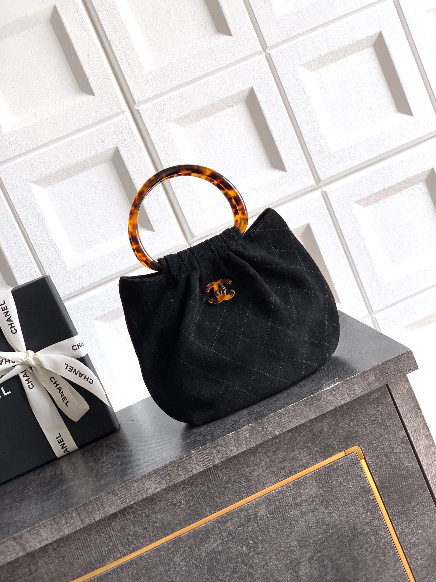 Chanel Tote Bag Black 12cm-24cm-l