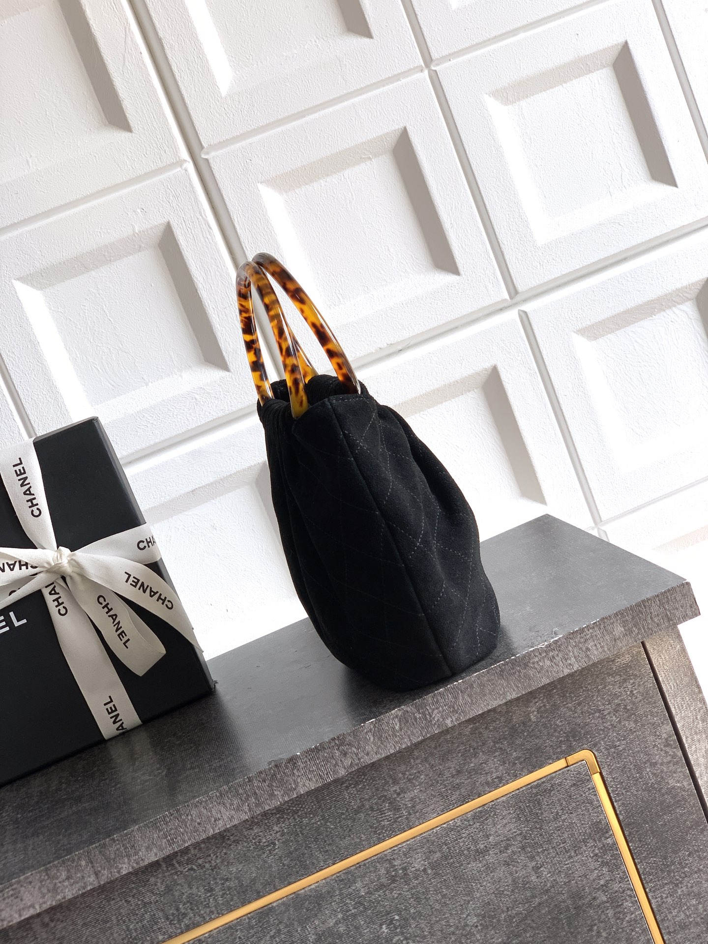 Chanel Tote Bag Black 12cm-24cm-l