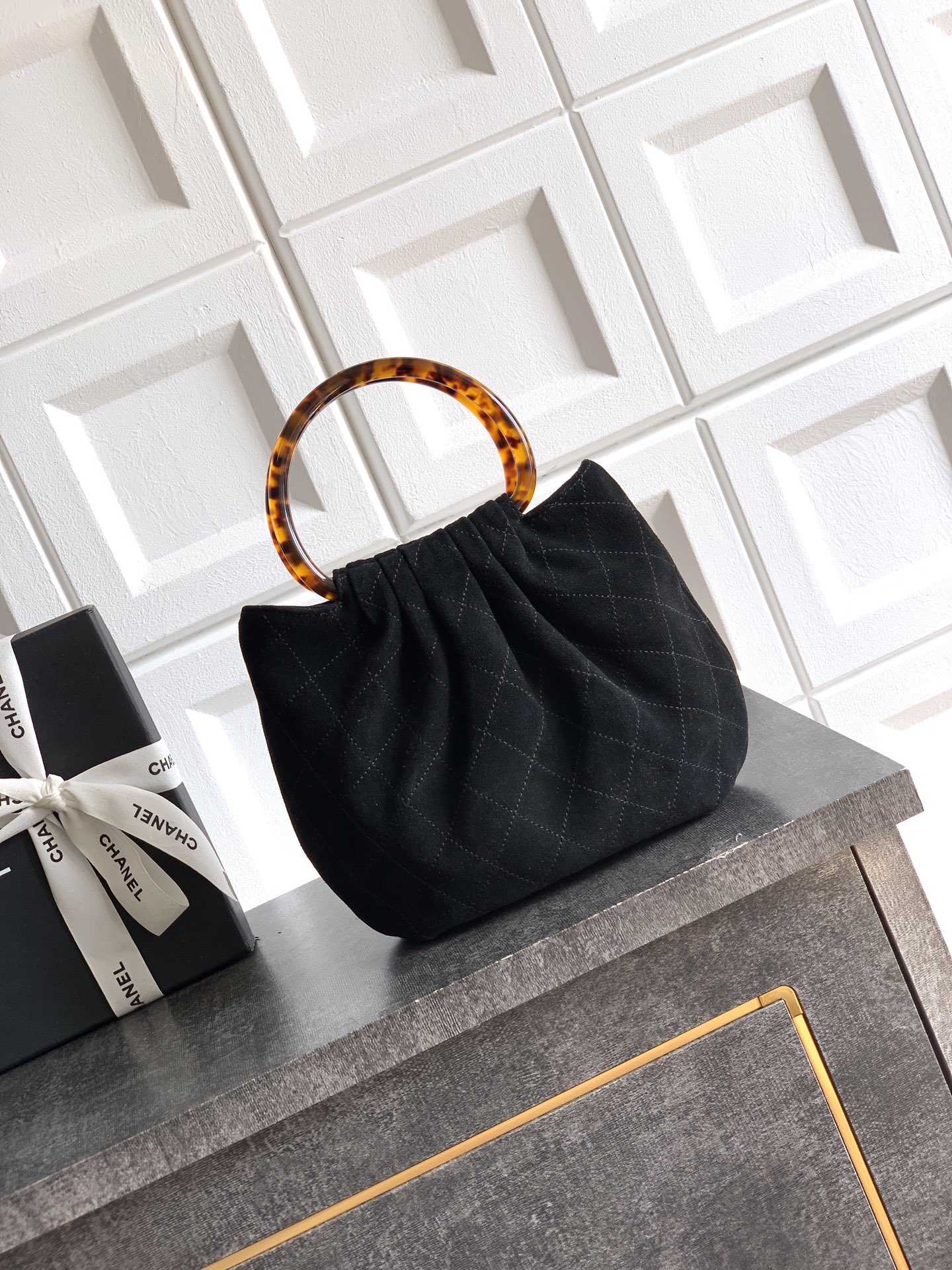 Chanel Tote Bag Black 12cm-24cm-l