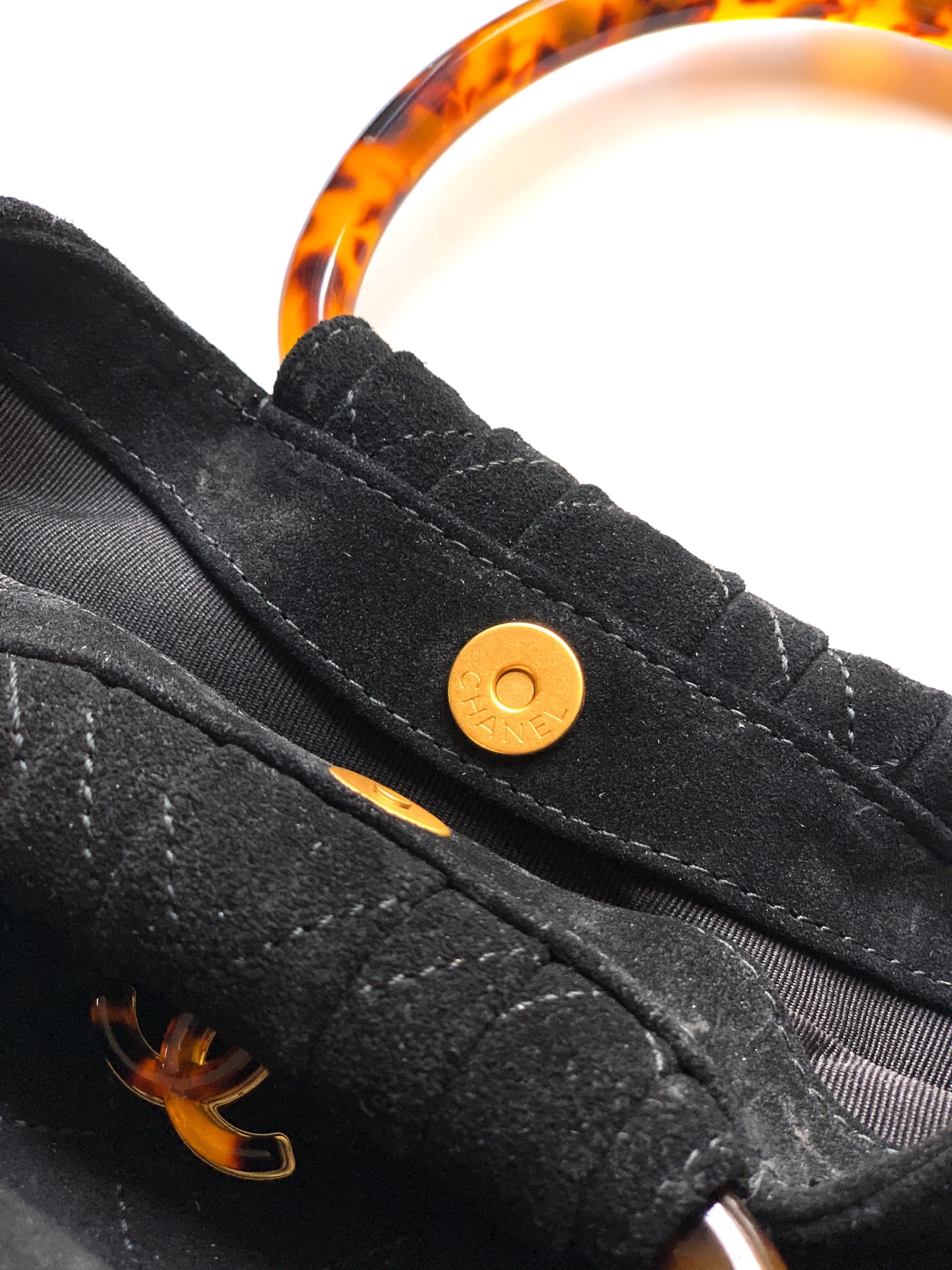 Chanel Tote Bag Black 12cm-24cm-l