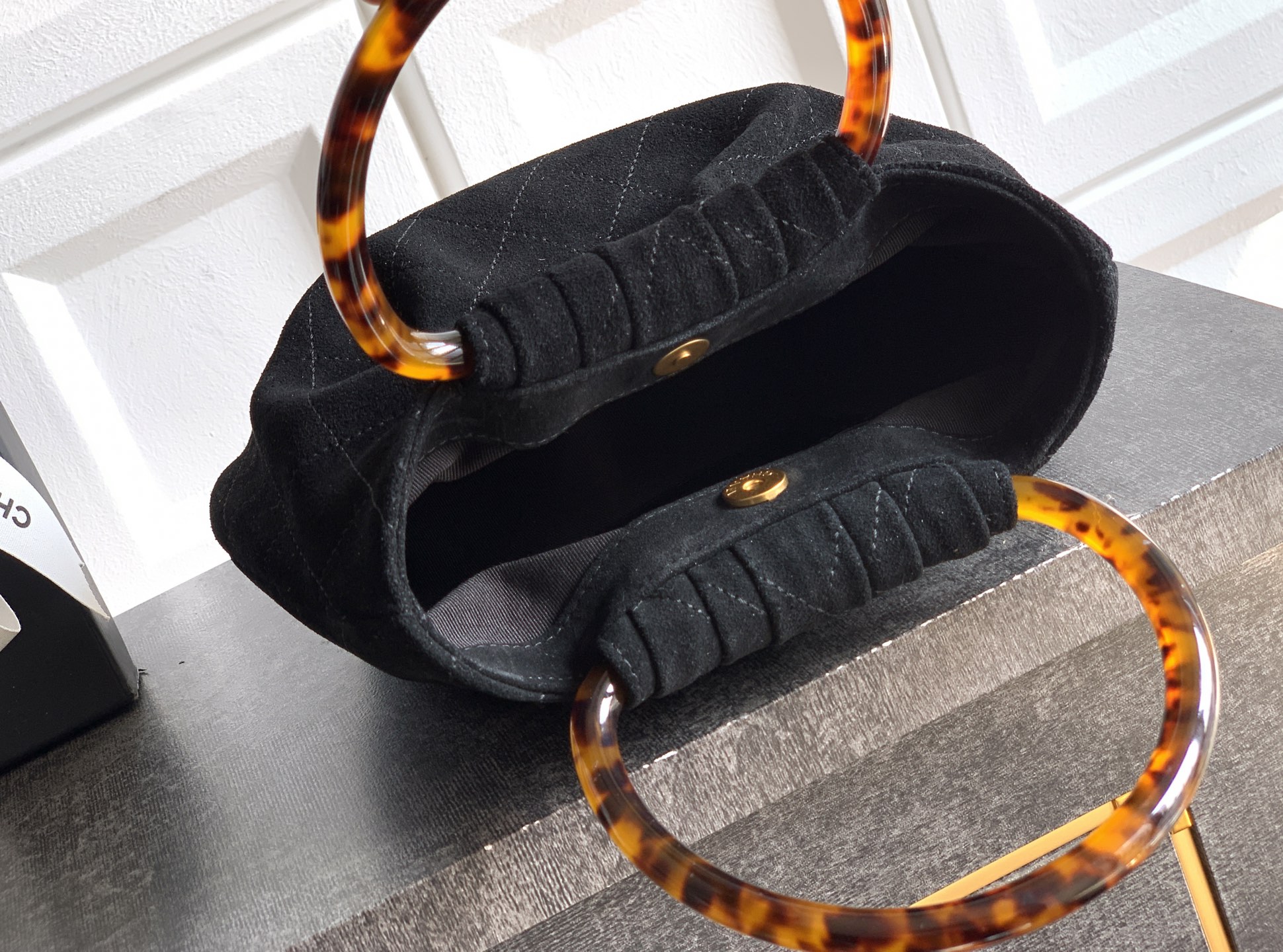 Chanel Tote Bag Black 12cm-24cm-l