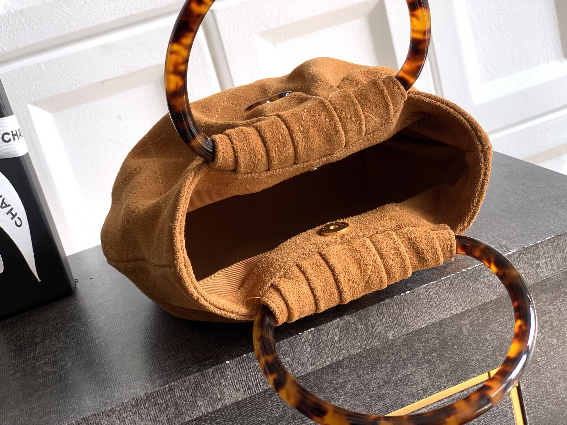 Chanel Tote Bag Brown 12cm-24cm-l