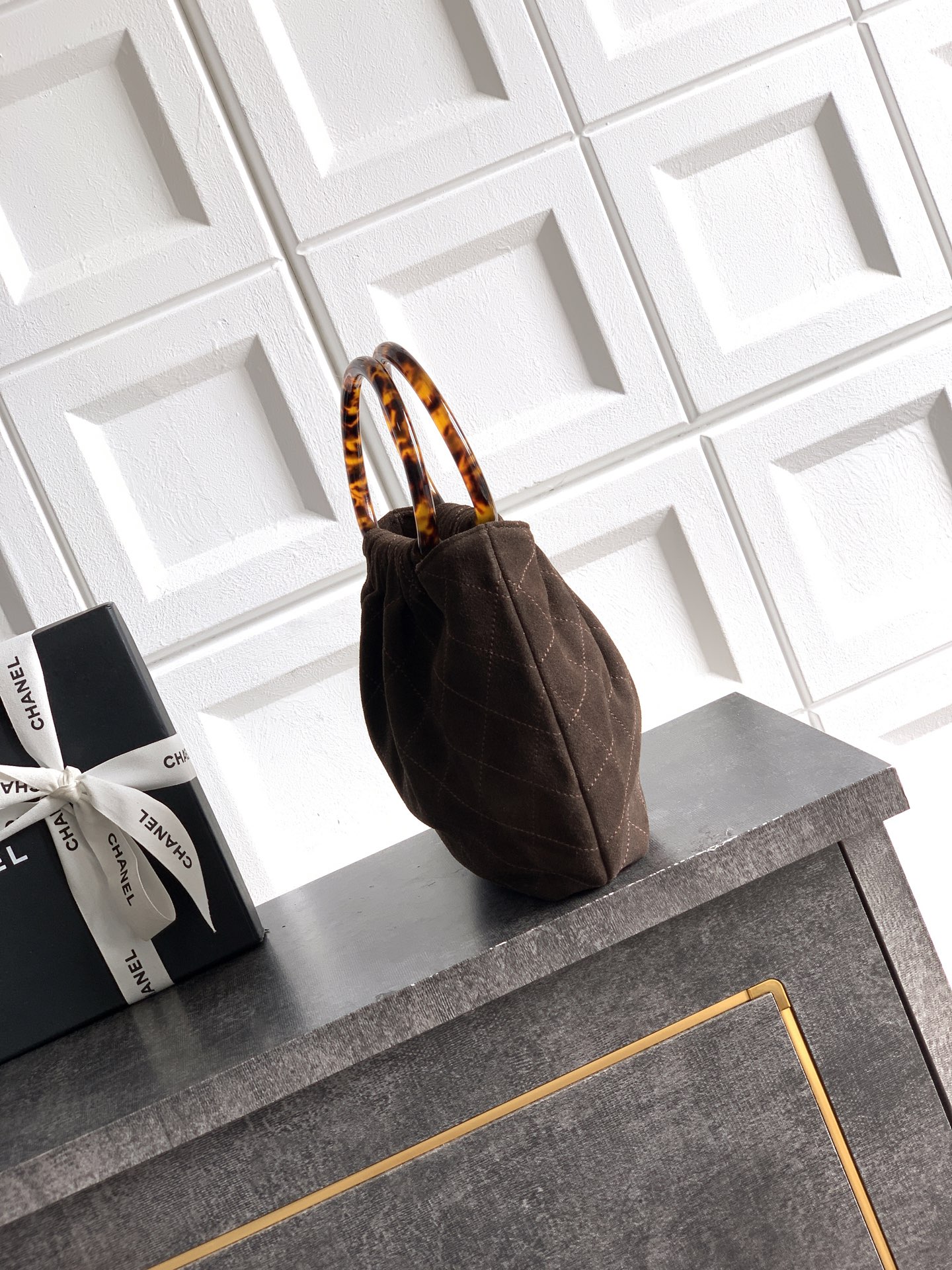 Chanel Tote Bag Brown 12cm-24cm-l