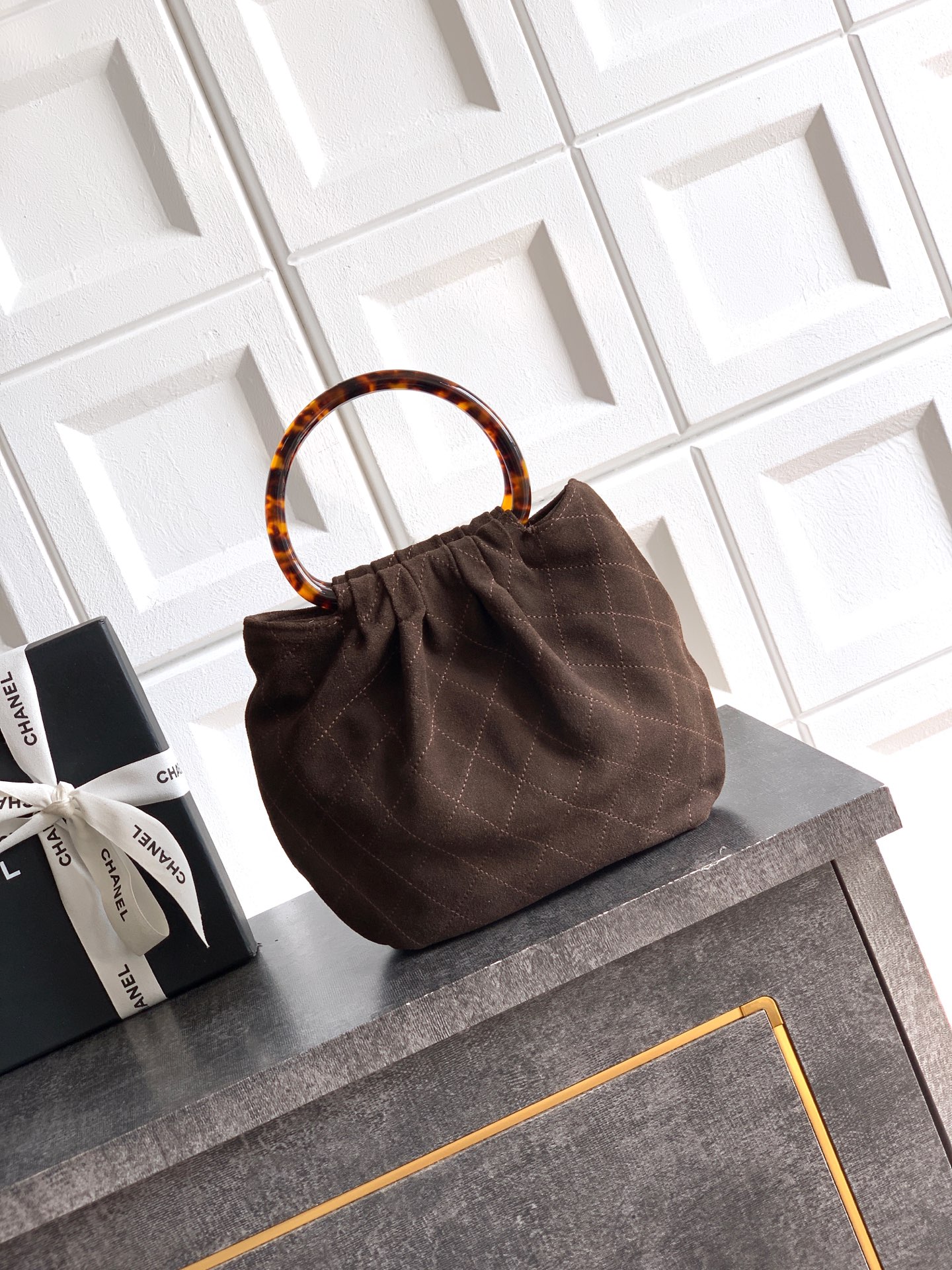 Chanel Tote Bag Brown 12cm-24cm-l