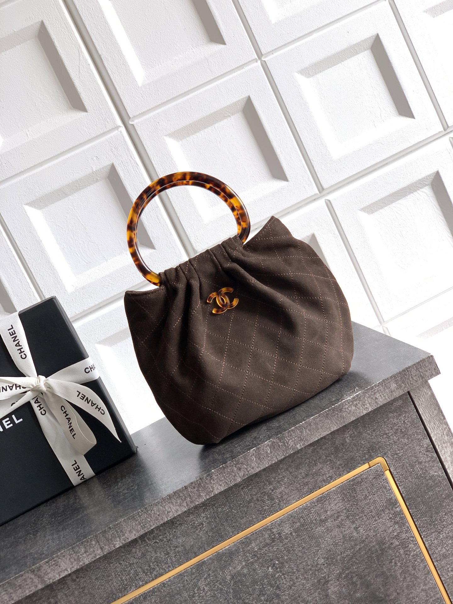 Chanel Tote Bag Brown 12cm-24cm-l