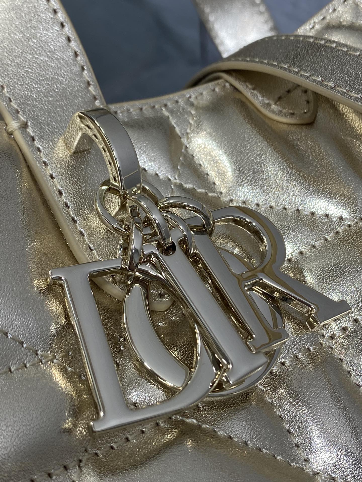 Basic Bag Cow Leather Gold Foldable S-22cm