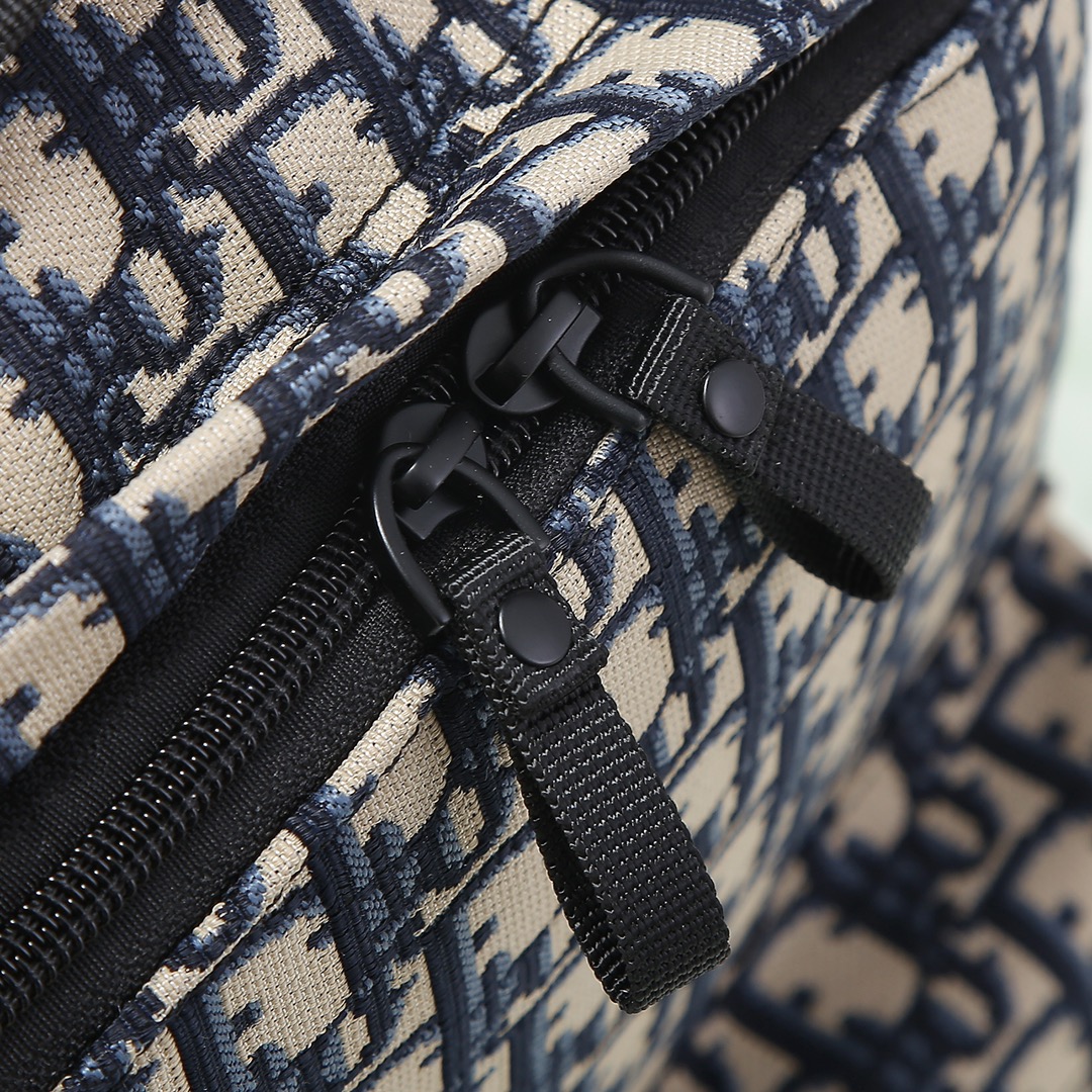 Dior Shoulder Bag Canvas Blue M-l-s