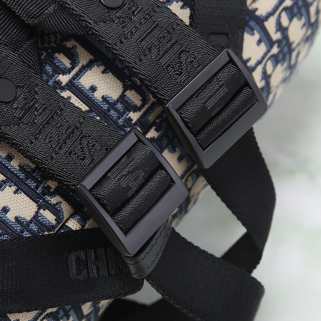 Dior Shoulder Bag Canvas Blue M-l-s