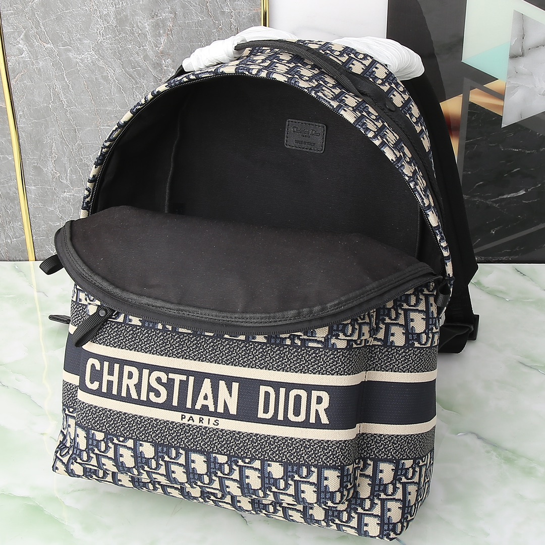 Dior Shoulder Bag Canvas Blue M-l-s
