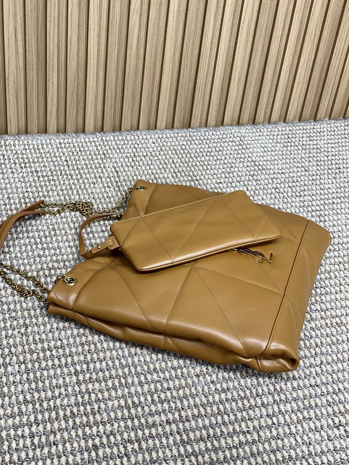 Ysl Basic Bag Sheepskin Brown M-l-s