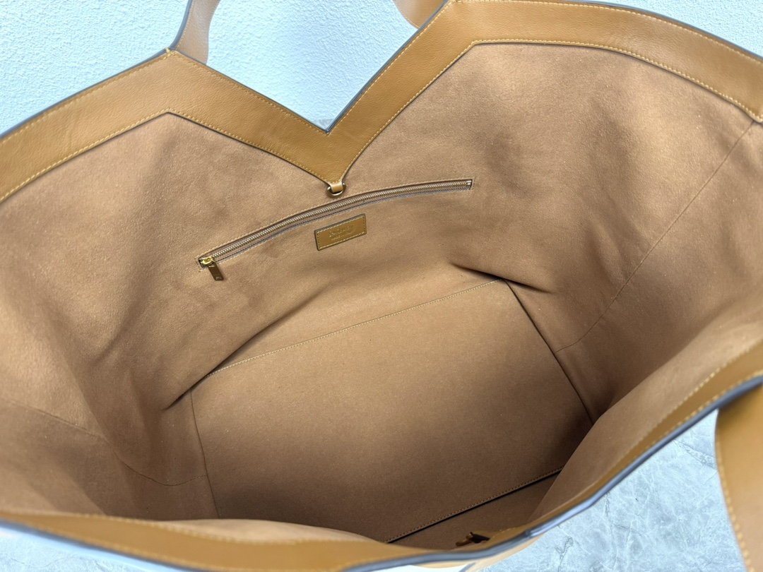 Tote Bag Cow Leather Brown Large Capacity 16cm-s