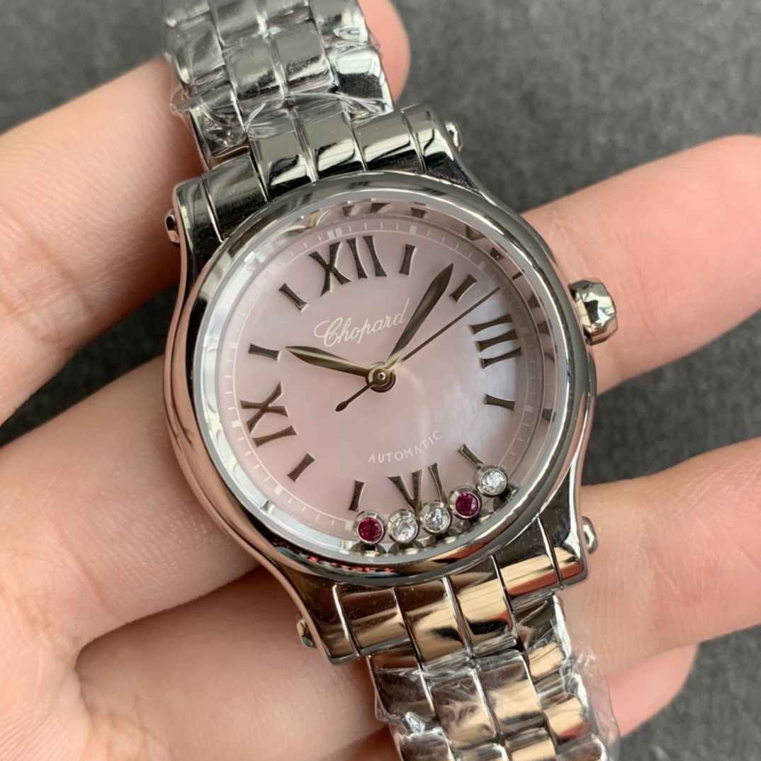 Chopard yf Small Sizeno Calendarhappy Diamonds Size30 mm case Diameter 2892 movement Steel Strapcolorfulchristmas Theme New Year Diamond