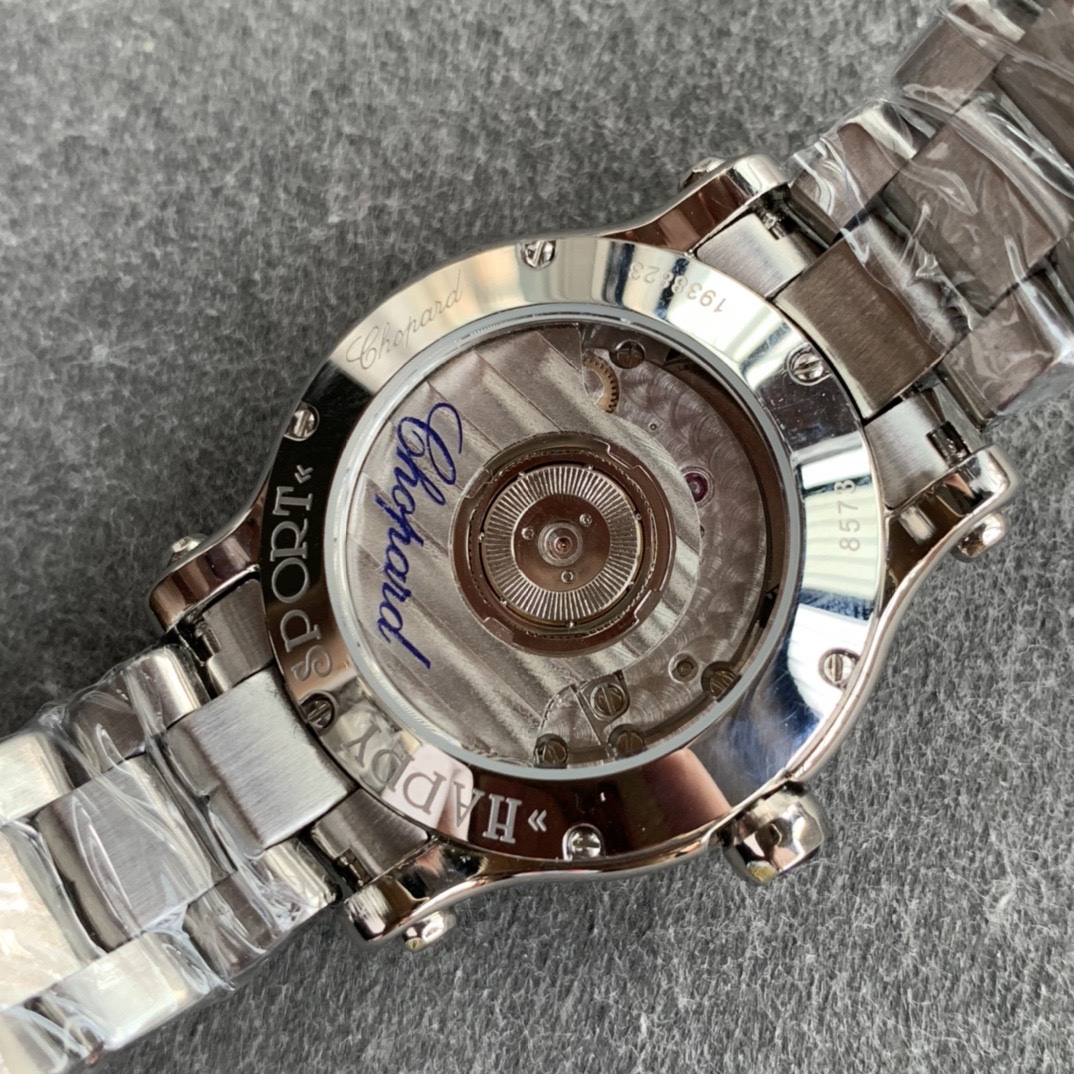 Chopard yf Small Sizeno Calendarhappy Diamonds Size30 mm case Diameter 2892 movement Steel Strapcolorfulchristmas Theme New Year Diamond