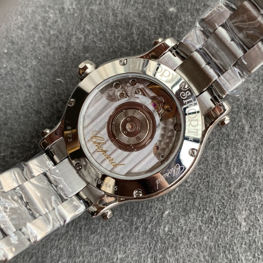 Chopard yf Small Sizeno Calendarhappy Diamonds Size30 mm case Diameter 2892 movement Steel Strapcolorfulchristmas Theme New Year Diamond