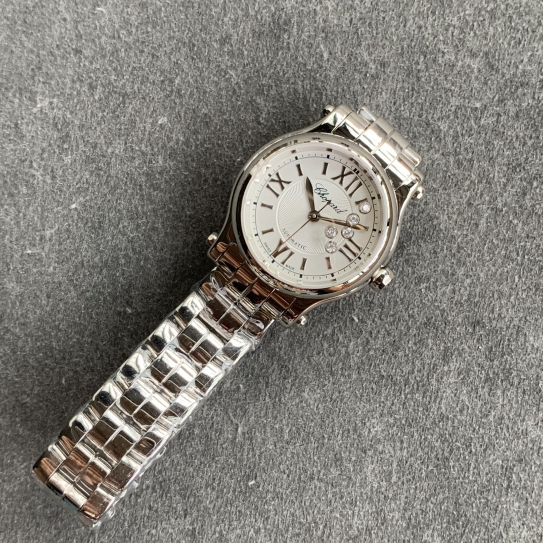 Chopard yf Small Sizeno Calendarhappy Diamonds Size30 mm case Diameter 2892 movement Steel Strapcolorfulchristmas Theme New Year Diamond