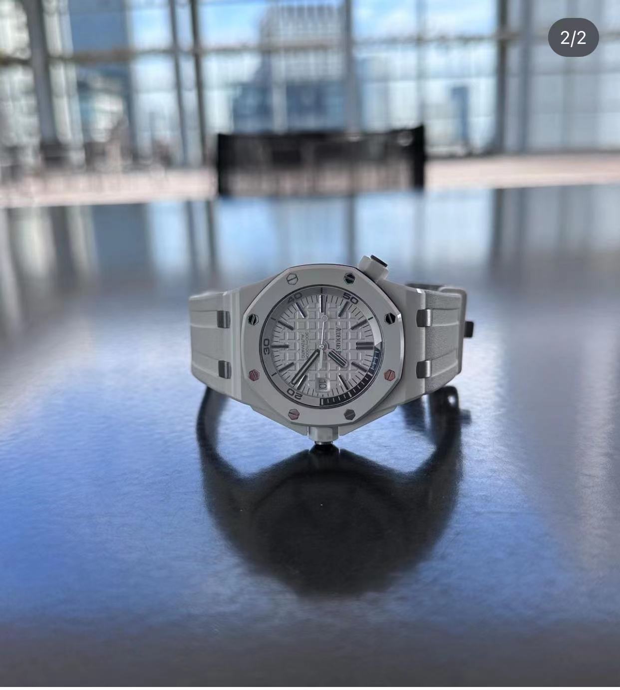 Audemars Piguet Aps 15707ce 3120 1 Watch Case: Ceramic, ,ceramicwatch 9 2 Diamond 3 Dial 15 Chronograph Hands, Markers 60-15 Original 4 Strap