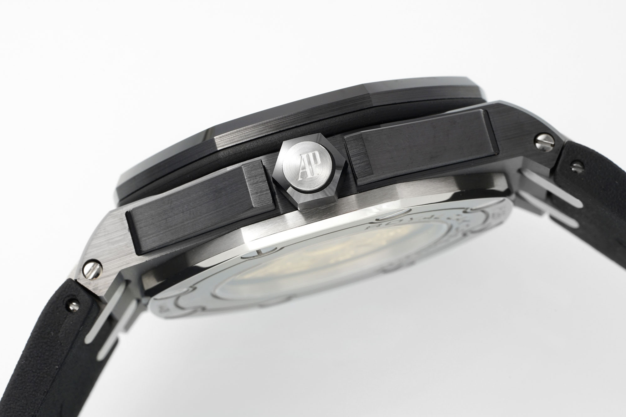 Audemars Piguet Aps 15707ce 3120 1 Watch Case: Ceramic, ,ceramicwatch 9 2 Diamond 3 Dial 15 Chronograph Hands, Markers 60-15 Original 4 Strap