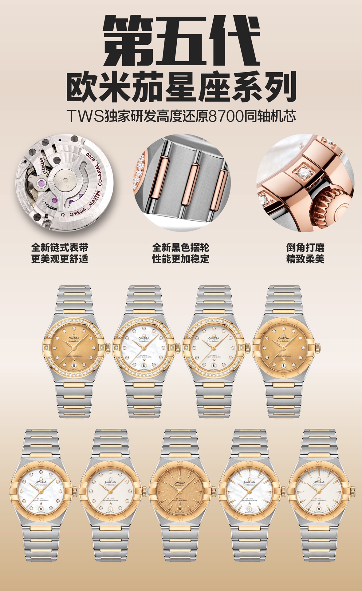 Omega 29 mm Tws Factory Original Mold Opening 24 ①tws 8700 Movement, ②watch Casewatch Strap 316l Cnc ③ Watch ④watch Clasp 2 ⑤ ⑥