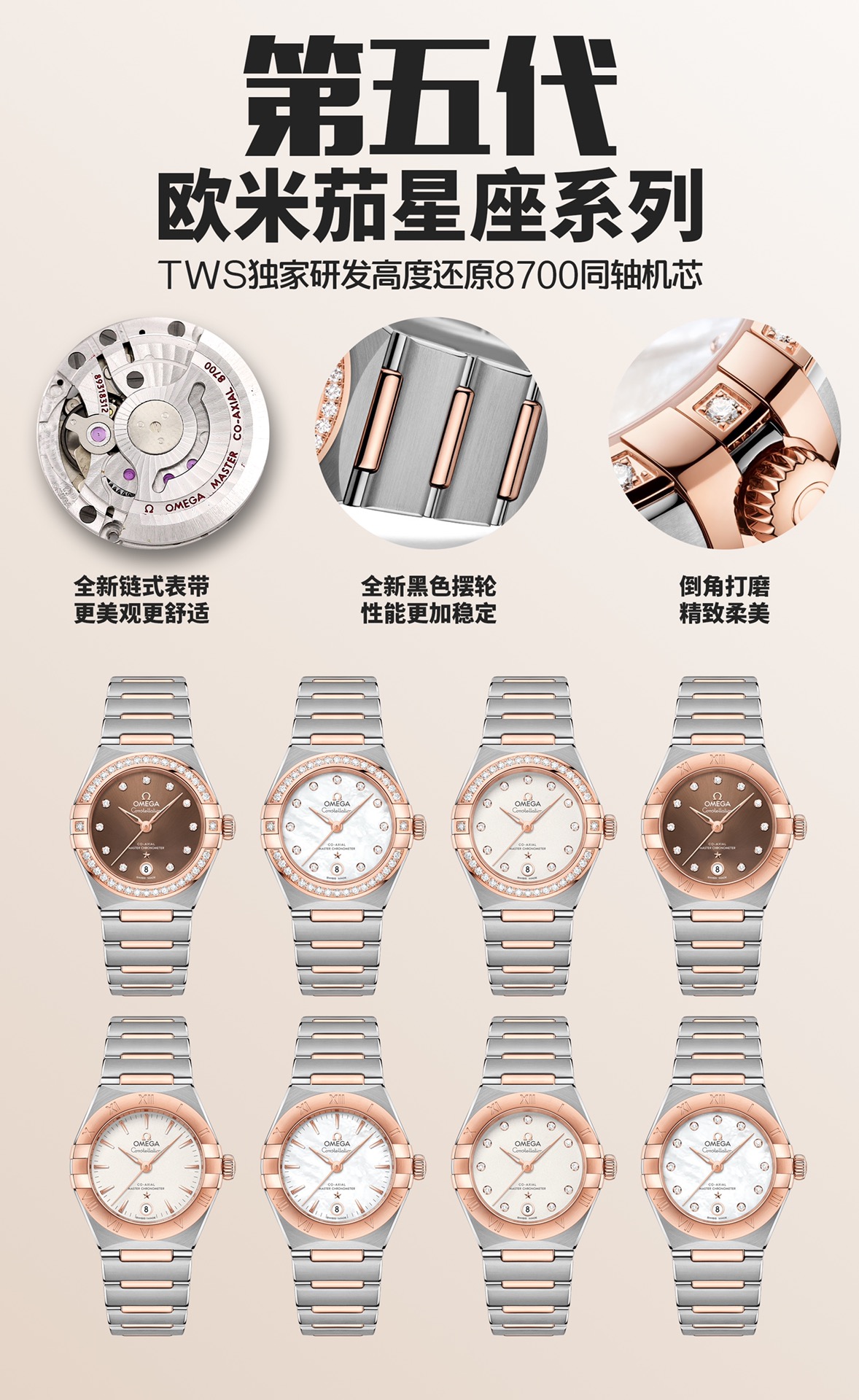Omega 29 mm Tws Factory Original Mold Opening 24 ①tws 8700 Movement, ②watch Casewatch Strap 316l Cnc ③ Watch ④watch Clasp 2 ⑤ ⑥